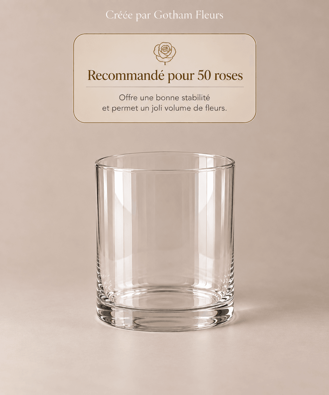 Vase en Verre pour Bouquet de 50 Roses