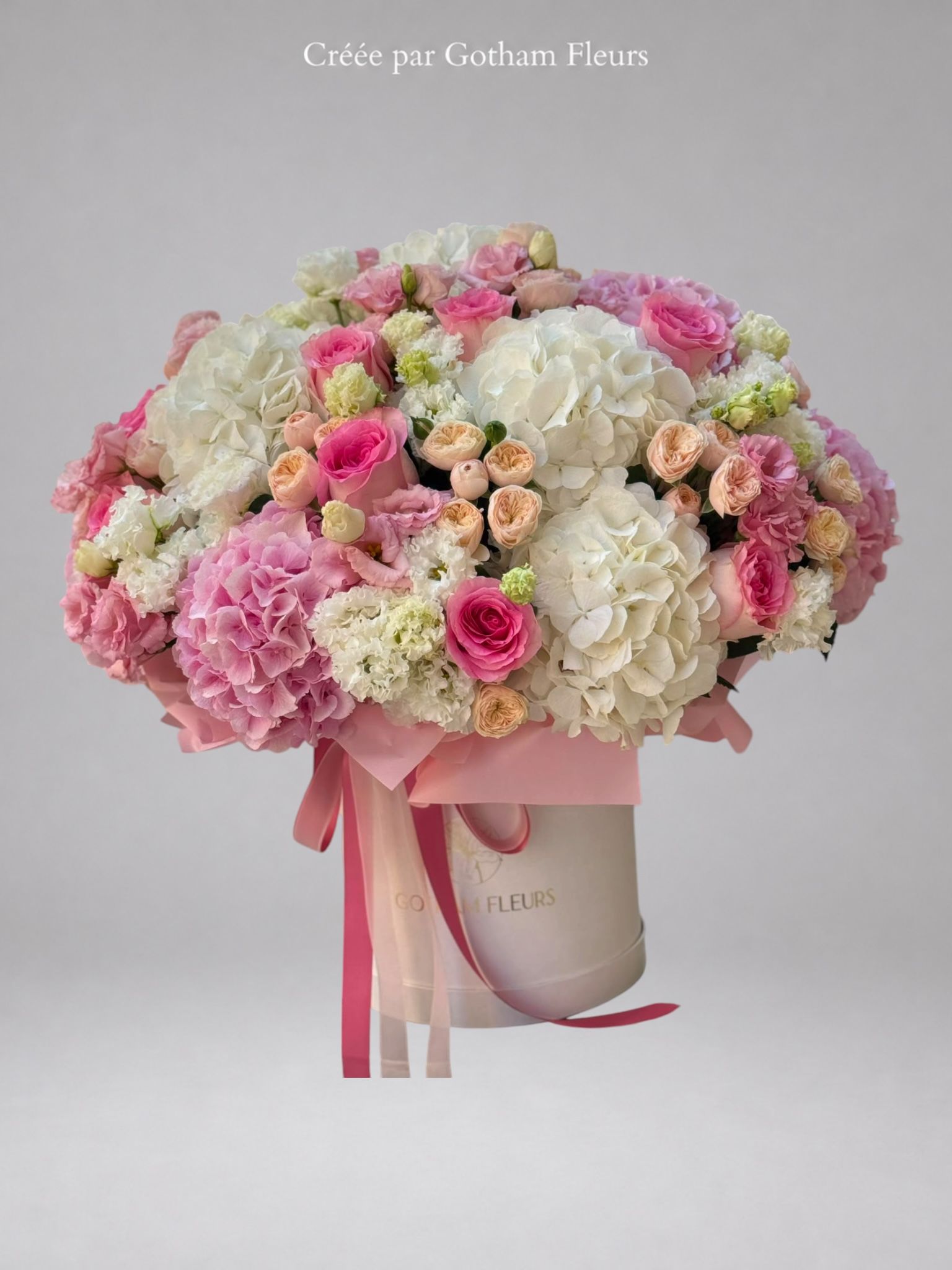 Grande boîte Rose & Blanche – Hortensias & Roses