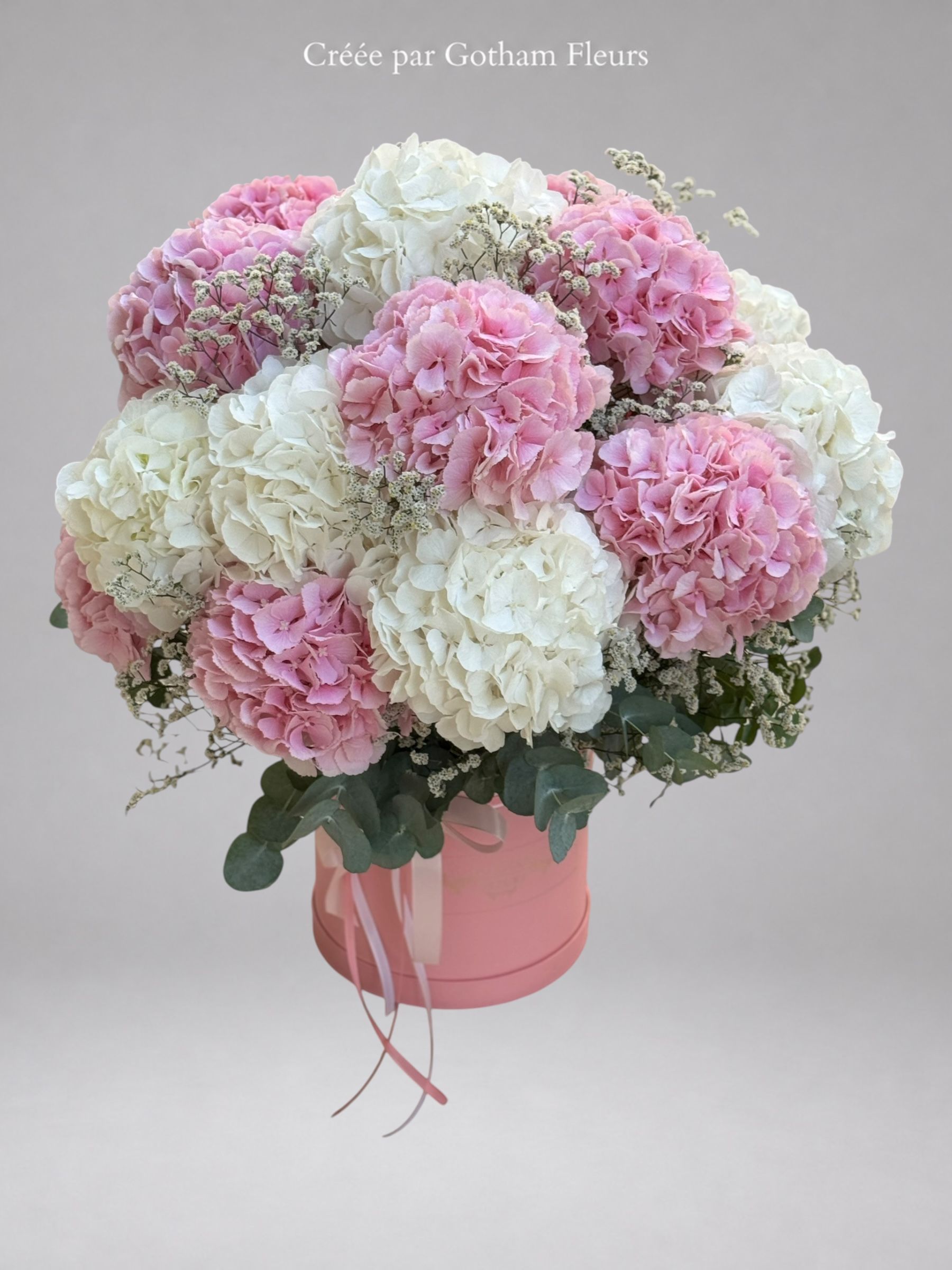 Grande Boîte Rose & Blanche – Hortensias
